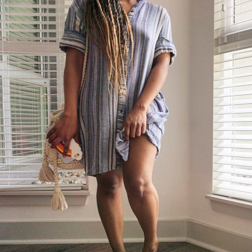 Zara Striped Linen Dress